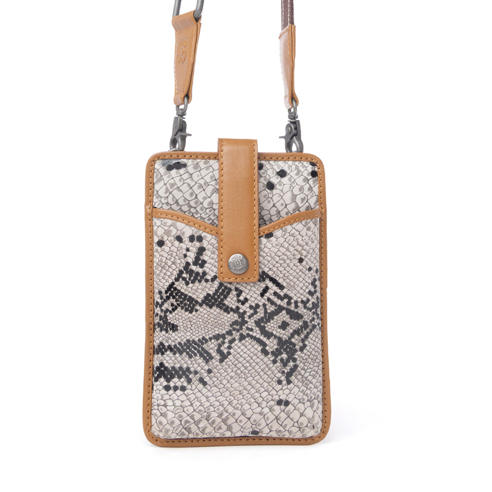 Cedar Snake Print Leather Cell Phone Holder Variant Combo