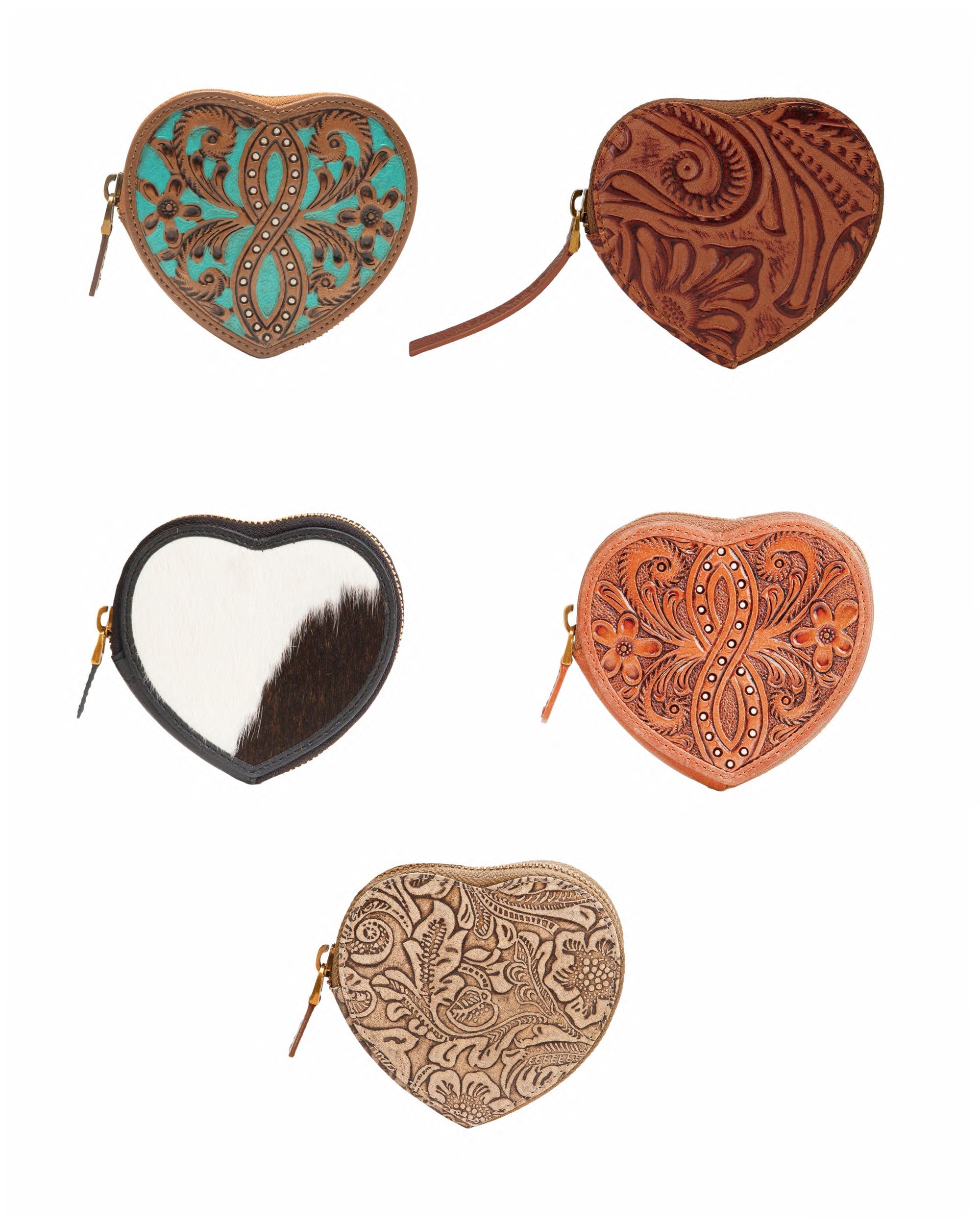 Cupid Coin Pouch Handtooled Leather - Whiskey & Water